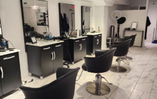 Shiana Hair Salon inside shot of beauty stations at The Shops at Yale